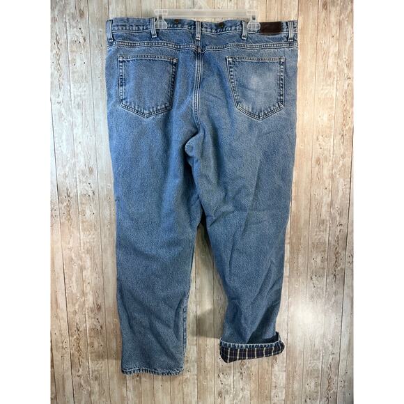 LL Bean Heavy Jeans Mens 44x32 Blue Classic Fit Flannel Lined‎ Outdoorsy OJX04 - Picture 2 of 15